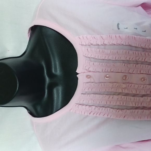 Weatherproof (brand) top, Pink, Ruffled buttoned front, NWT - Picture 2 of 6